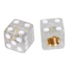 2 Bouchons De Valve TRIK TOPZ Dé Caps Shrader Translucide & Blanc