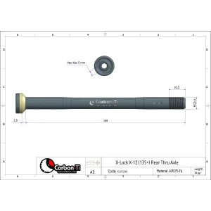 Axe De Cadre CARBON TI X-Lock X12 12x142mm (159mm) (Cannondale Cube Specialized Canyon) 2 Axe De Cadre CARBON TI X-Lock X12 12x142mm (159mm) (Cannondale Cube Specialized Canyon) – Image 2