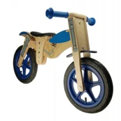 Draisienne En Bois MOTO Bleu 12" Evolutif 2-4ans