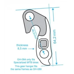 Marwi Patte De Dérailleur GH-084 SPECIALIZED VTT Epaisseur 8,5mm / Hanger / Schaltauge -Boutique Prologo patte de derailleur gh 084 specialized vtt epaisseur 85mm hanger schaltauge 2
