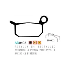 Plaquettes ASHIMA AD0402-SM Semi Metal FORMULA B4 B4 PRO 4 RACING EXTREME -Boutique Prologo plaquettes ashima ad0402 sm semi metal formula b4 b4 pro 4 racing extreme 1