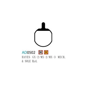 Plaquettes ASHIMA AD0502-SM Semi Metal HAYES GX2 MX2 MX3 SOLE 2 Plaquettes ASHIMA AD0502-SM Semi Metal HAYES GX2 MX2 MX3 SOLE – Image 2