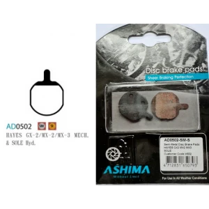 Plaquettes ASHIMA AD0502-SM Semi Metal HAYES GX2 MX2 MX3 SOLE 1 Plaquettes ASHIMA AD0502-SM Semi Metal HAYES GX2 MX2 MX3 SOLE