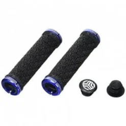 Poignées/Grips SB3 Logo Noir Lock-On Bleu