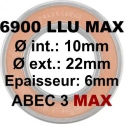Roulement ENDURO Bearings 6900 LLU MAX 10x22x6 ABEC 3 MAX
